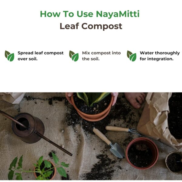 NayaMitti Premium Organic Leaf Compost Fertilizer For Potted Plants and Soil - 1 Kg - Image 5